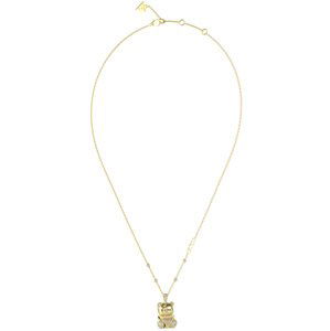 Guess Originální pozlacený náhrdelník s medvídkem Rock Candy JUBN04181JWYGT/U