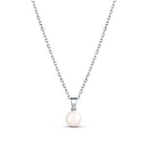 JwL Luxury Pearls Jemný stříbrný náhrdelník s pravou perlou JL0835 (řetízek, přívěsek)