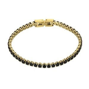 Marc Malone Tenisový pozlacený náramek Tessa Black Bracelet MCB23056G