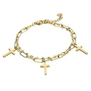 Marc Malone Pozlacený dvojitý náramek May Gold Bracelet MCB23045G