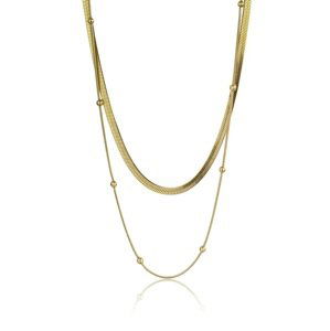 Marc Malone Dvojitý pozlacený náhrdelník Evangeline Gold Necklace MCN23089G