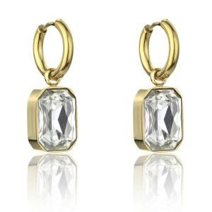 Marc Malone Pozlacené náušnice s čirými kamínky Royalty White Earrings MCE23153G