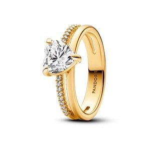 Pandora Okouzlující pozlacený prsten se zirkony Timeless Shine 163100C01 58 mm