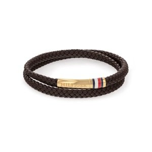 Tommy Hilfiger Hnědý kožený náramek s ocelovým zapínáním 2790551