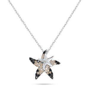 Brilio Silver Třpytivý stříbrný náhrdelník Mořská hvězdice NCL163WBC
