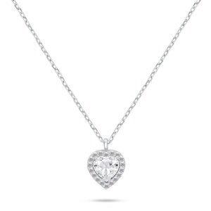 Brilio Silver Stříbrný náhrdelník Srdce s čirým zirkonem NCL158W