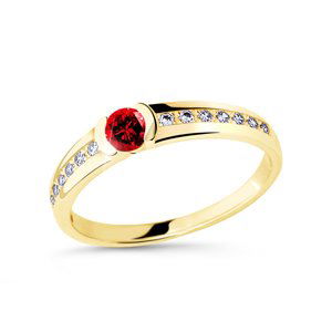 Cutie Diamonds Prsten ze žlutého zlata s rubínem a diamanty DZ6708-2106-RU-X-1 54 mm