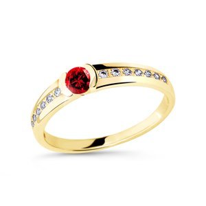 Cutie Diamonds Prsten ze žlutého zlata s rubínem a diamanty DZ6708-2106-RU-X-1 62 mm
