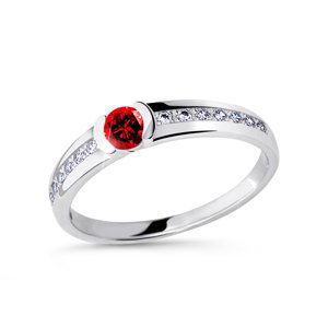 Cutie Diamonds Prsten z bílého zlata s rubínem a diamanty DZ6708-2106-RU-X-2 53 mm