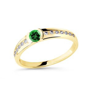 Cutie Diamonds Prsten ze žlutého zlata se smaragdem a diamanty DZ6708-2106-SM-X-1 63 mm