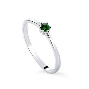 Cutie Diamonds Minimalistický prsten z bílého zlata se smaragdem DZ8011-SM-X-2 49 mm