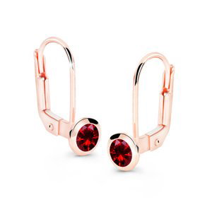 Cutie Diamonds Půvabné visací náušnice z růžového zlata s rubíny DZ8003-55-RU-X-4