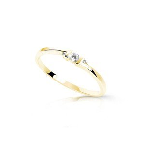 Cutie Jewellery Minimalistický prsten ze žlutého zlata se zirkony Z6714-3053-X-1 52 mm
