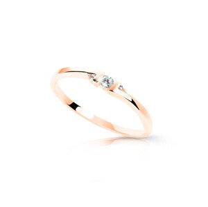 Cutie Jewellery Minimalistický prsten z růžového zlata se zirkony Z6714-3053-X-4 52 mm
