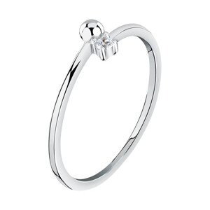 La Petite Story Minimalistický stříbrný prsten se zirkonem Silver LPS03AWV070 52 mm