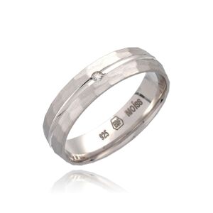 MOISS Snubní stříbrný prsten s čirým zirkonem RL000044-P 52 mm