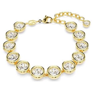 Swarovski Stylový pozlacený náramek s čirými křišťály Imber Tennis 5682586 20 cm