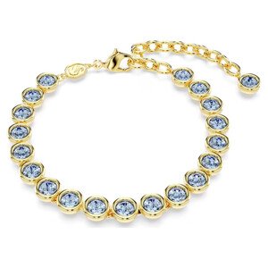 Swarovski Stylový pozlacený náramek s modrými křišťály Imber Tennis 5688419 20 cm