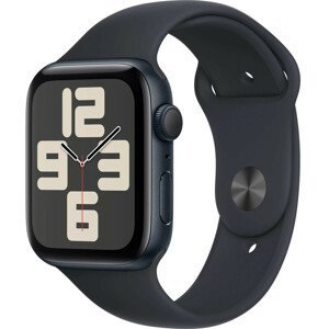 Apple Apple Watch SE (2023) Cellular 44mm sportovní silikonový řemínek temně inkoustový M/L