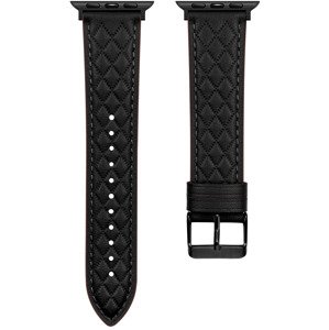 4wrist Kožený vzorovaný řemínek pro Apple Watch 42/44/45/49 mm - Black