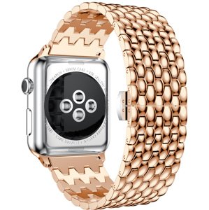 4wrist Ocelový tah s dračím vzorem pro Apple Watch 38/40/41 mm - Rose Gold