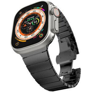 4wrist Ocelový tah s motýlovou sponou pro Apple Watch 42/44/45/49 mm - Black