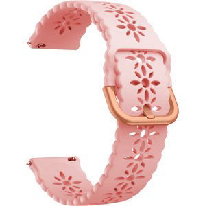 4wrist Silikonový řemínek s květinovým vzorem 20 mm - Pink