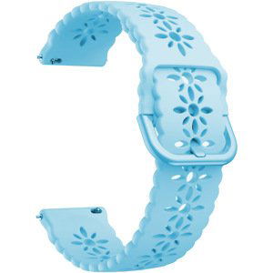 4wrist Silikonový řemínek s květinovým vzorem 22 mm - Light Blue