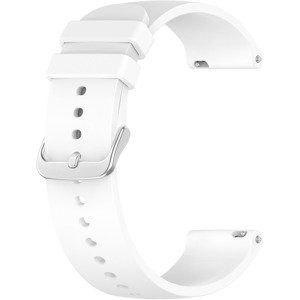 4wrist Univerzální silikonový řemínek se stříbrnou sponou 22 mm - White