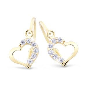 Cutie Jewellery Něžné dětské náušnice ze žlutého zlata C2757-10-X-1 růžová