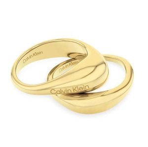Calvin Klein Stylová souprava pozlacených prstenů Elongated Drops 35000448 56 mm