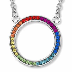 CRYSTalp Barevný ocelový náhrdelník s krystaly Rainbow Chakra 30394.MLT.E