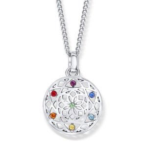 CRYSTalp Stylový náhrdelník s krystaly Chakra Flower 31091.MLT.R