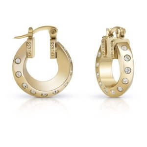 Guess Pozlacené náušnice kruhy s krystaly Hoops Don`t Lie JUBE01487JWYGT/U