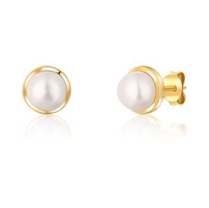 JwL Luxury Pearls Pozlacené náušnice s říční perlou JL0735