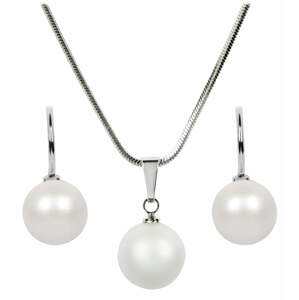 Levien Sada náhrdelníku a náušnic Pearl Pearlescent White SET-041