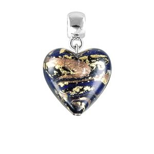 Lampglas Magický přívěsek Egyptian Heart s 24karátovým zlatem v perle Lampglas S26