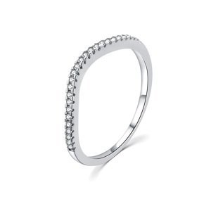 MOISS Minimalistický stříbrný prsten se zirkony R00023 52 mm