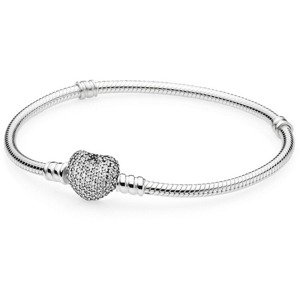 Pandora Stříbrný náramek s třpytícím srdcem 590727CZ 16 cm