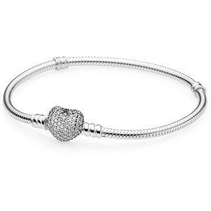 Pandora Stříbrný náramek s třpytícím srdcem 590727CZ 19 cm