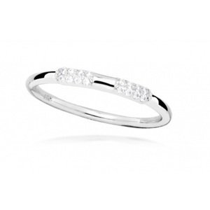 Silver Cat Minimalistický stříbrný prsten se zirkony SC512 52 mm
