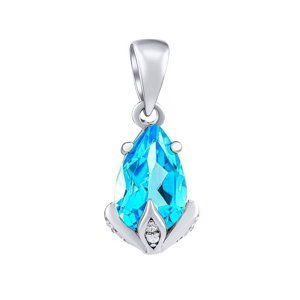 Silvego Stříbrný přívěsek Clarissa se Swiss Blue Topaz a Brilliance Zirconia JJJ1267PTS