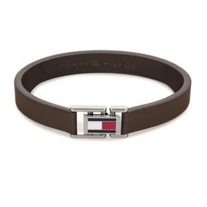 Tommy Hilfiger Hnědý kožený náramek s ocelovým zapínáním 2790430