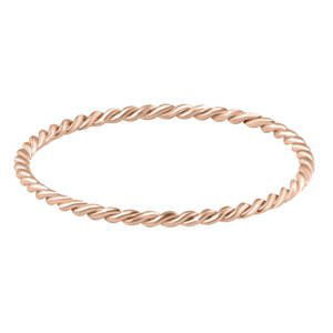 Troli Minimalistický pozlacený prsten z oceli Rose Gold 55 mm