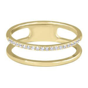 Troli Dvojitý minimalistický prsten z oceli Gold 54 mm