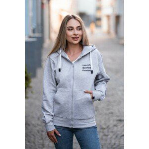 Mikina - Live with Barefoot Freedom - Full zip - Light Grey xs
