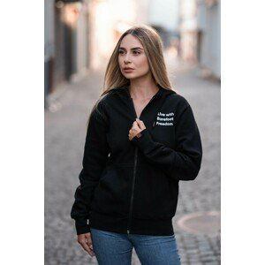 Mikina - Live with Barefoot Freedom - Full zip - Black xs