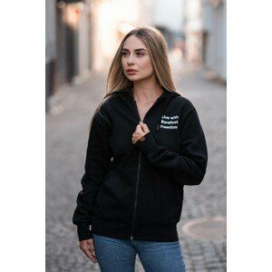 Mikina - Live with Barefoot Freedom - Full zip - Black xl