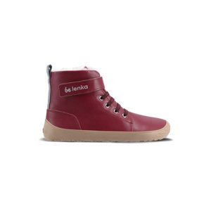 Dětské zimní barefoot boty Be Lenka Winter Kids - Dark Cherry Red 38