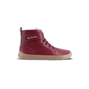 Dětské zimní barefoot boty Be Lenka Winter Kids - Dark Cherry Red 31